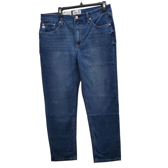 Seven7 Denim - Seven7 90's Straight Jean Women's Dark Wash High‎ Rise Relaxed Denim NWT Size 12